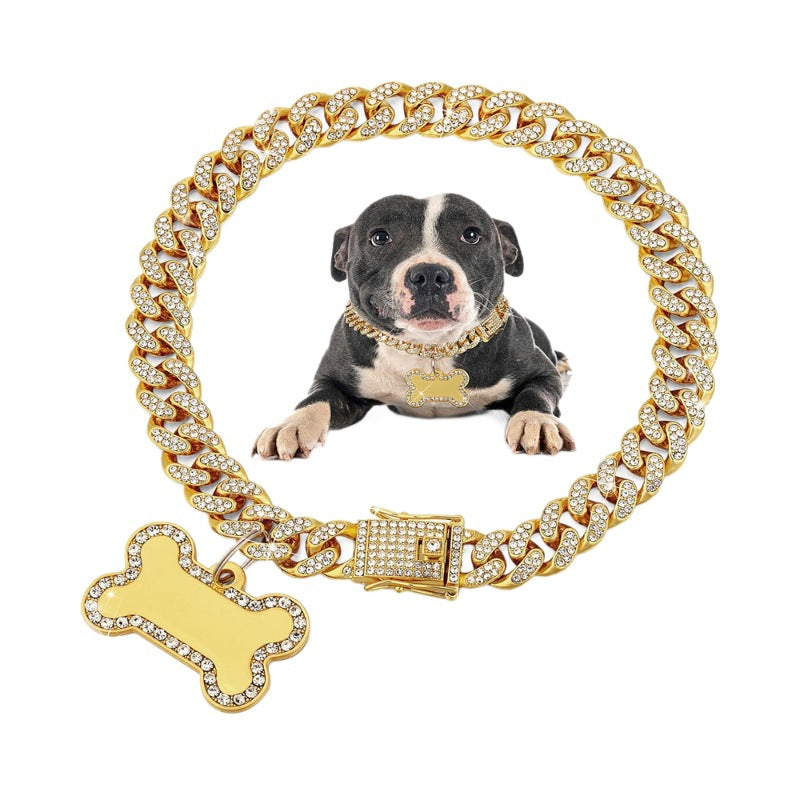 Halsband met strass en bothanger