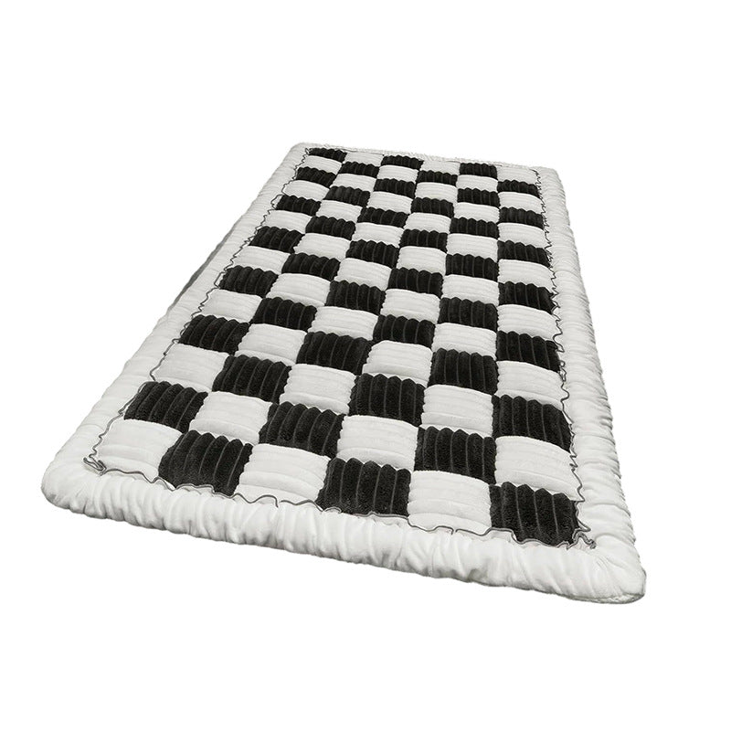 Pluche hondenmat met schaakbordprint