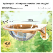 Transparent Suction Cup Cat Bed with Climbing Frame