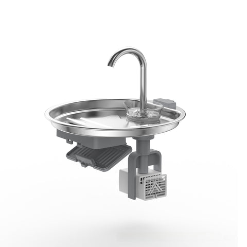 Automatische voerbak met doorstromend water