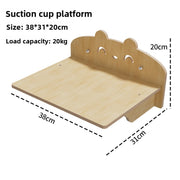 Transparent Suction Cup Cat Bed with Climbing Frame
