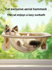 Transparent Suction Cup Cat Bed with Climbing Frame