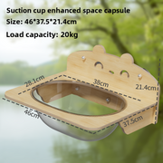 Transparent Suction Cup Cat Bed with Climbing Frame