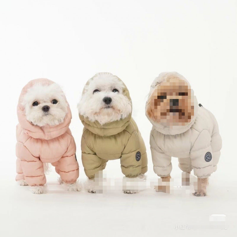 Warme winterjas met pootjes voor kleine honden