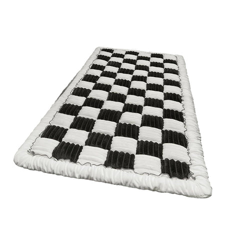 Pluche hondenmat met schaakbordprint